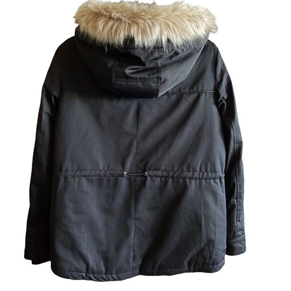 Zara ~ trf outerwear ~ Women’s Black Puffer Jacket ~ Fur Trimmed Hood ~ size Sm - Picture 4 of 16